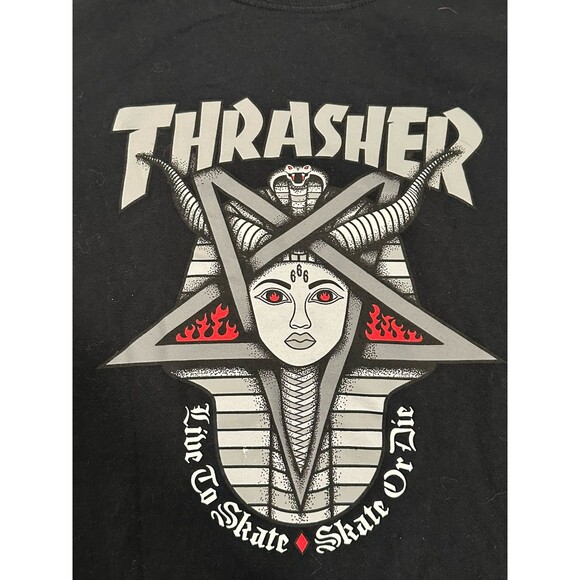Thrasher Men's Graphic Logo Black Short Sleeve Summer T-Shirt Medium - Picture 2 of 4